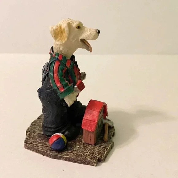 Yellow  Labrador Bobble Head Dog Painter Figure 3.5 Inch Tall Innovation Flaws - Picture 3 of 11